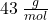 43\:\frac{g}{mol}